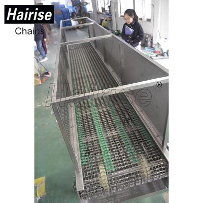 China Hairise SS Heat Resistant Steel Belt Slat Industrial Belt Conveyor Systems for sale