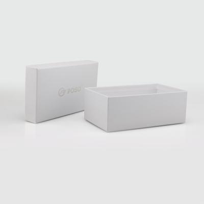 China Handmade Plain White Paper Box With Laser Logo Lid And Base Box Logo Lase Printing for sale