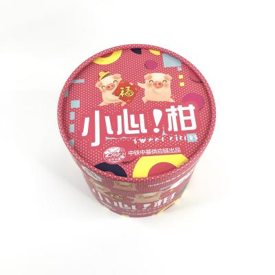 China Reused Materials Logo Printed Big Size Kraft Around Paper Box For Flowers for sale