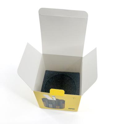 China Recycled Materials Special Yellow Lashes Paper Box Paper Eyelash Box With Logo for sale