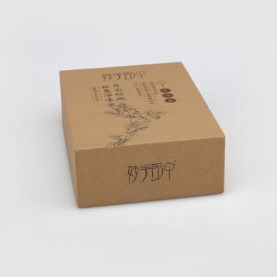 China Handmade Gift Packaging Custom Design Brown Kraft Paper Cardboard Box With 2 Layers EVA Inner for sale