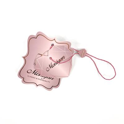 China Sustainable Specialty Form Luxury Recycled Paper Embossing Hang Tag for sale