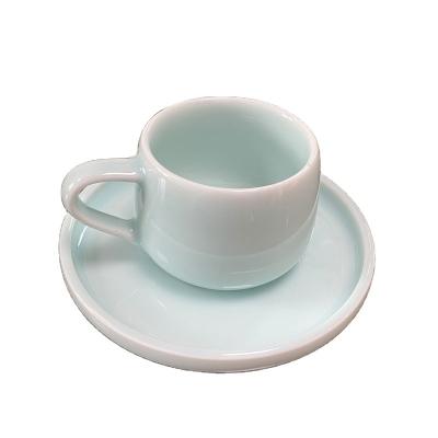 China Sustainable Longquan Celadon Coffee Mug Customized Ceramic Coffee Cup Promotional Coffee Cup Ceramic Saucer for sale