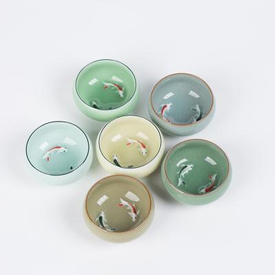 China Viable High-end Exquisite Tea Bowl Model Gifts Small Crafts China Tea Cup for sale