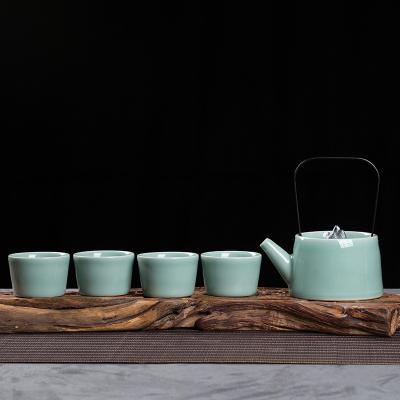 China Sustainably Premium Retro Teapot Celadon Tea Set Chinese Longquan Porcelain Tea Cup for sale