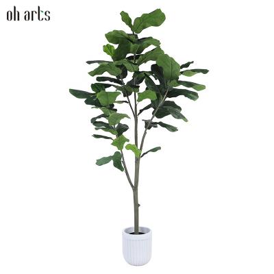 China Best Fiddle Leaf Fig Artificial Lyrata Ficus Tree Pandurata Hance Decorative Nearly Natural Bonsai Green Garden Touch Plant for sale