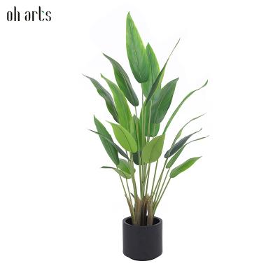 China Paradise Indoor Traveler's Palm Leaves Plantas Plant Bedroom Decor Tropical Living Room Garden Decorative Almost Natural Artificial Bird for sale