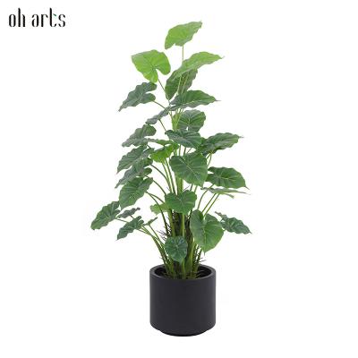 China Decorative garden decoration home simulation dried 90cm wild taro leaves artificial plants with 34lvs for sale