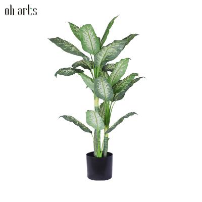 China Hot Selling Decorative Garden Artificial Dieffenbachia Fake Green Plant For Indoor Outdoor for sale