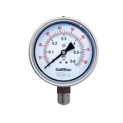 China new style 100mm industrial stainless steel pressure gauge oil filling pressure gauge thermometer 100 for sale