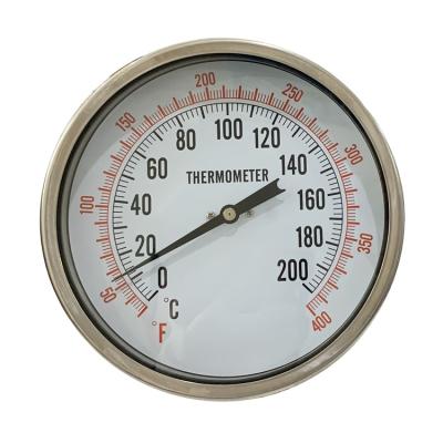 China Industrial Stainless Steel Remote Bottom With Aluminum Bimetal Shell Thermometer 150mm; 3