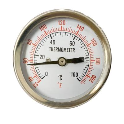 China High Quality Back Dial Industrial Bimetal Thermometer Connection Bimetal Thermometer Price 63mm; 3