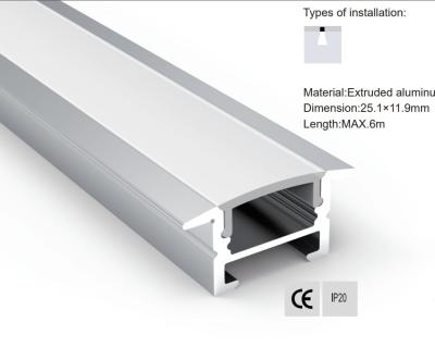 中国 Cabinet Lighting Series Aluminum profile for furniture 25x12mm (0.99