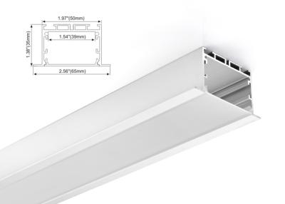 China 65mm x 35mm Aluminum Profile LED Linear lighting with Led Strip Recessed Type with PC or Milky Cover for sale