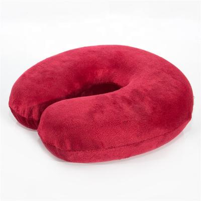 China Inflatable Memory Foam Neck Pillow Head Rest Neck U Shape Soft Travel Pillow For Airplane for sale