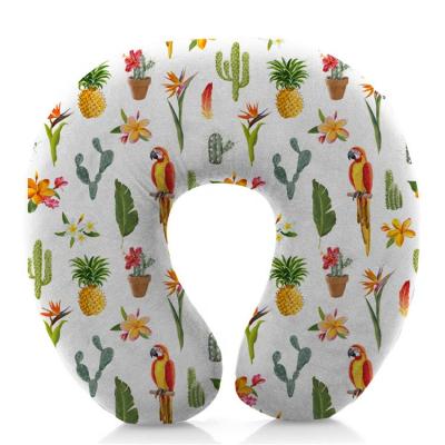 China Memory Parrot Cactus and Pineapple U Shape Memory Foam Neck Pillow for sale