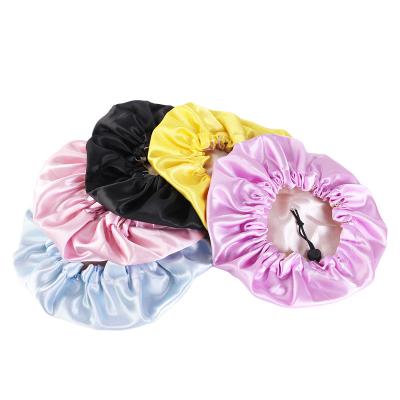 China Satin Soft Elastic Sleep Cap with Adjustable Rope Kids Hoods Satin, Baby/Toddler/Kids Comfortable Sleep Hood for sale