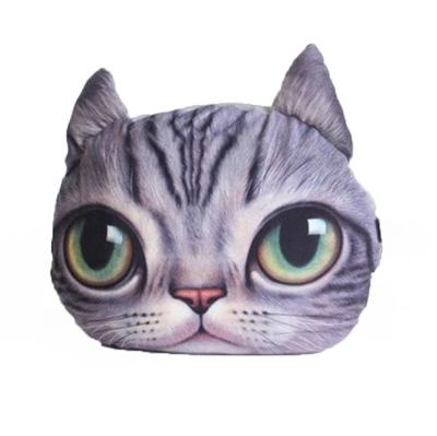 China Anti-Apnea Soft High Quality 3D Cat Face Cushion Animal Shaped Pillow for sale