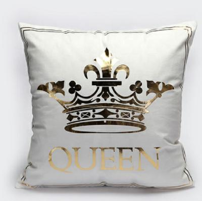 China Magnetic New Arrival Royal Crown Printing Decorative Pillow Cover Throw Cushion Baby Room for sale