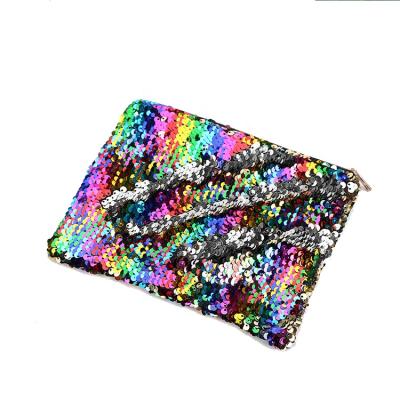 China Fashion Shiny Makeup Bag Small Sequin Bags Glitter Pencil Pouch for sale