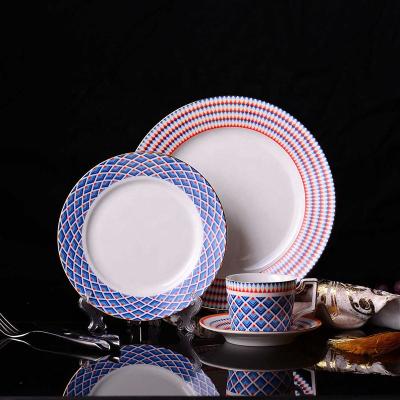 China Viable Wholesale 4pcs Dinnerware Set Plate Cup And Dish Set Elegant Ceramic Utensils Porcelain Dinner Sets for sale