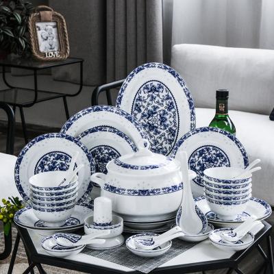 China Viable High Quality Creative Porcelain Dish Set Modern Bone China Dinnerware Art Ceramic Tableware Set for sale