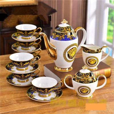 China 15 Pcs Luxury British Royal Home Decors Coffee Viable Rabid Ceramic Tea Sets For 6 People for sale