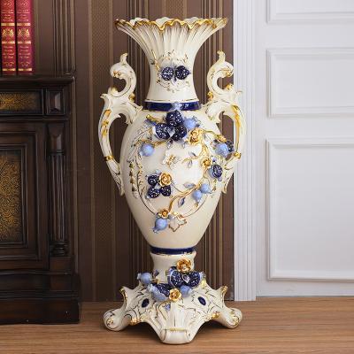 China New European royal blue ceramic vases color porcelain ware ceramic vases for sale