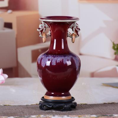 China Kiln Changed Vase Antique Jun Porcelain Vase Home Decoration Office Living Room Decoration Ornaments Ceramic Vase for sale