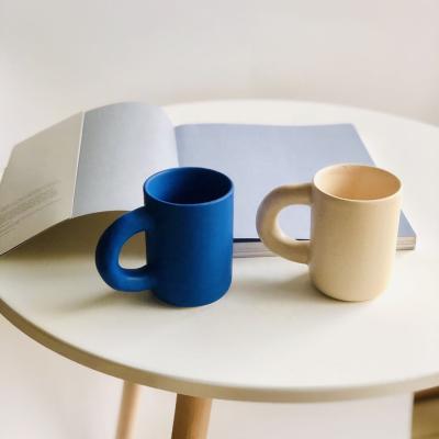 China Viable Recommend Nordic Blue Color 280ml Capacity Ceramic Mugs for sale