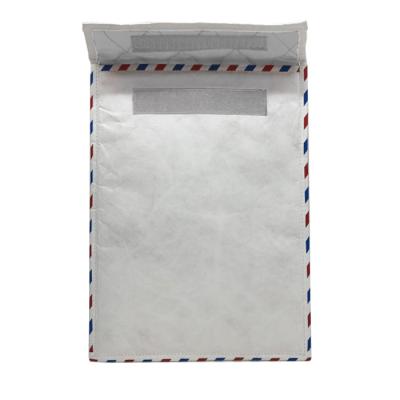 China White Shiny Tyvek Bag PE Gift Envelope Waterproof Shockproof Bubble Bag With Magic Zipper Chain for sale