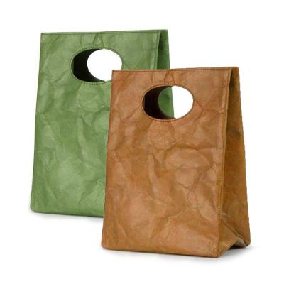 China Waterproof Colorful Kraft Paper Folding Brown Papers Pouch Toiletry Wash Tyvek Waterproof Bag for sale