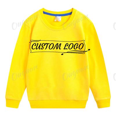 China Custom Printing Kids Sweater Shirts Girls Baby Boy Breathable Sweatshirt Autumn Cotton Children Loose Casual Solid Color Basing Tops for sale