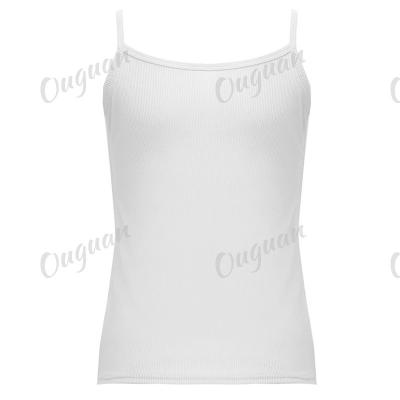 China 2022 Women Summer QUICK DRY High Quality Solid Color Knitted Casual Basic Camisole SleevelessVest Camis U-neck Tank Tops For Female for sale