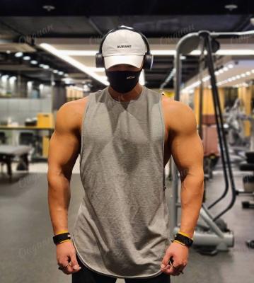 China Breathable Wholesale Men Sports Tank Top Custom Muscle Fitness Vest Men's Black Tank Top for sale