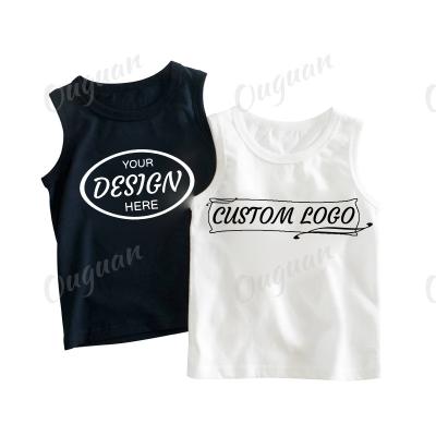 China Breathable Boys Invest Girls Summer Infant Children's Custom Cartoon Printing Cotton Clothes Sleeveless T-shirt Tops Clothing for sale