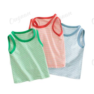 China Boys Breathable Vest Tops Striped Sleeveless New Summer Girls Children's Clothing Children's Clothing for sale