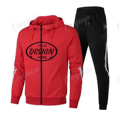 China 2022 autumn high quality breathable men's two-piece tracksuit clothes drawstring pants jogging sweatpants set for sale