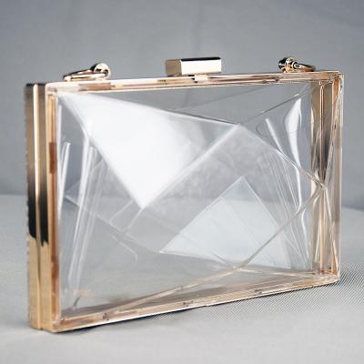 China 100% New 2021 New Eco-friendly Women's Small Square PVC Acrylic Transparent Bag Chains for sale