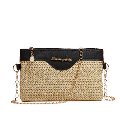 China PORTABLE Mobile Phone Bags, 2022 New Fashion Straw Woven Clutch Bag National Style Women's Shoulder Bags Fail for sale