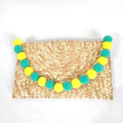 China 100% Eco-Friendly 2021 Straw Bag Beach Colorful Straw Purses For Women for sale