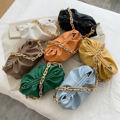 China 100% Eco-friendly Solid Handbags Bulk Purse Chain Purse PU Leather Shoulder Bag For Girls for sale