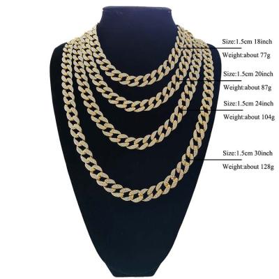 China Hot Hip Amazon Pop Selling European and American Style Men's Necklace Hip Hop Jewelry Necklace Cuban Chain for sale