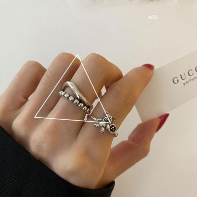 China Cute S925 Sterling Silver Ring Roman Numeral Index Open Adjustable Ring for sale