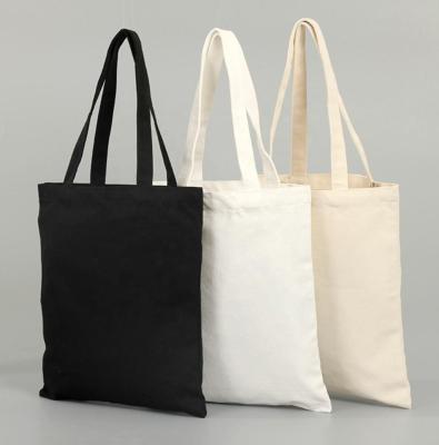 China Wholesale Custom Logo Promotional Single Handled Cotton Canvas Tote Bag Promotional Simple Black Organic Shopping Bag Wholesale Latest for sale