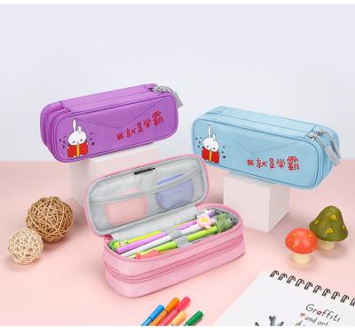 China Custom Lightweight Office School Pen Case BUBM Double Layer Pen Case Bag Pencil Cases With Zipper Pencil for sale