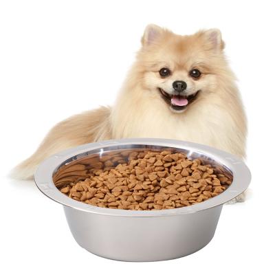 China 201 Stainless Steel 2022 Latest Pet Products Bowls Logo Food Push Wide-Brimmed Pet Bowls for sale