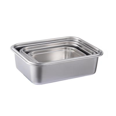 China Single Container Eco - Friendly Storage Box Portable Stainless Steel Food Bowl for sale