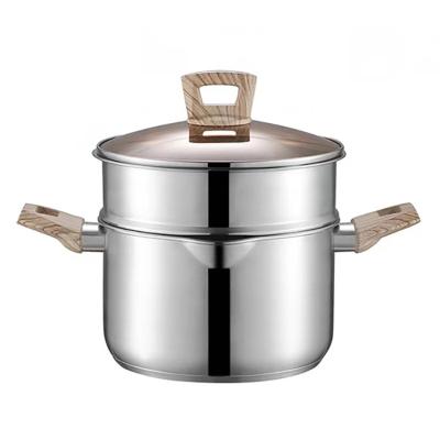 China Factory Price Simple Home Soup Pot 22cm Stainless Steel Soup Pot With Cover for sale