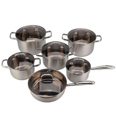 China Viable Wholesale Home Cookware 12pcs Set High Quality Milk Pot and Soup Pot Set for sale